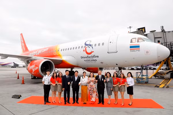 Vietjet Thailand nhận tàu bay mới mang biểu tượng du lịch Thái Lan 2018 ảnh 1
