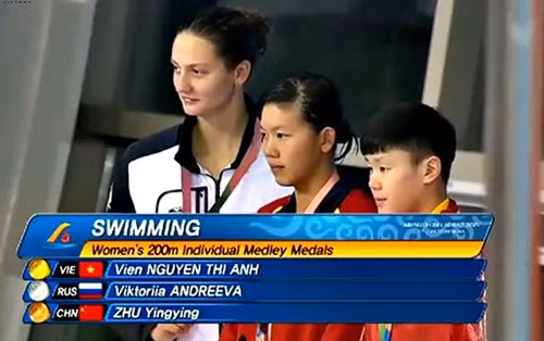 Ánh Viên giành HC Vàng, phá kỷ lục giải Quân sự thế giới 2015 ảnh 1