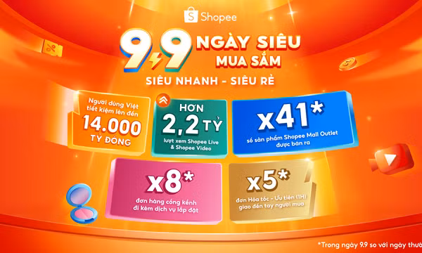 Đơn giao hỏa tốc Shopee tăng mạnh trong dịp 9.9