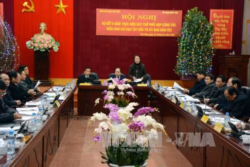 Sơ kết 5 năm phối hợp công tác giữa BCĐ Tây Bắc với Ủy ban Dân tộc ảnh 1