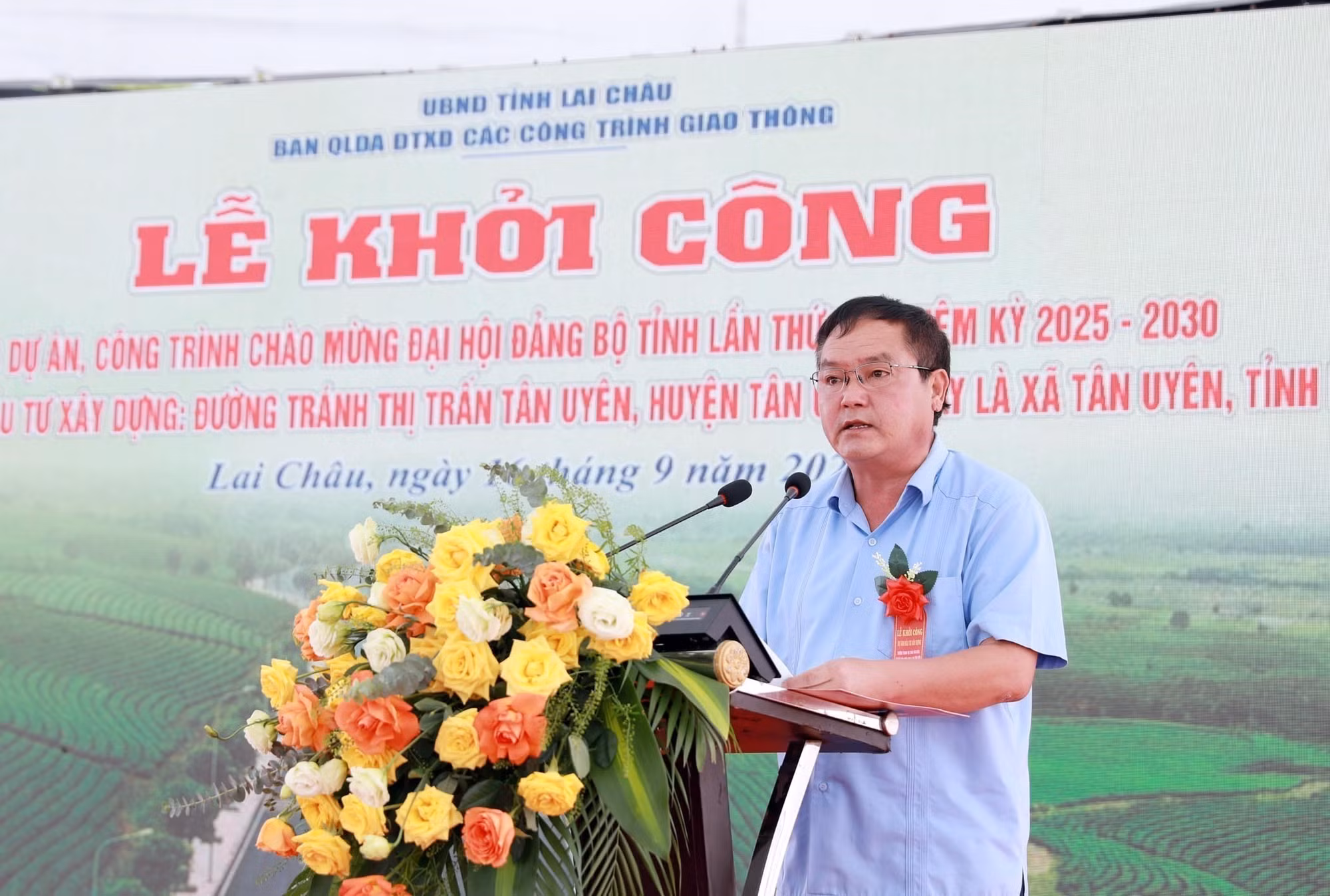 Phó Chủ tịch UBND tỉnh Lai Châu Giàng A Tính phát biểu chỉ đạo. Ảnh: Quý Trung/TTXVN
