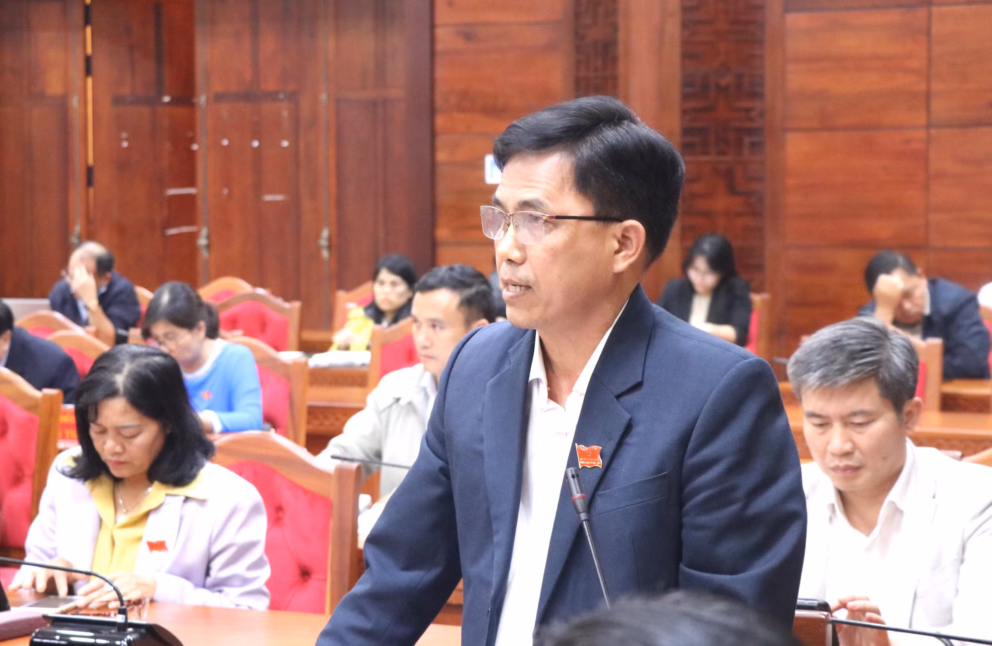 Đại biểu tham dự kỳ họp phát biểu.