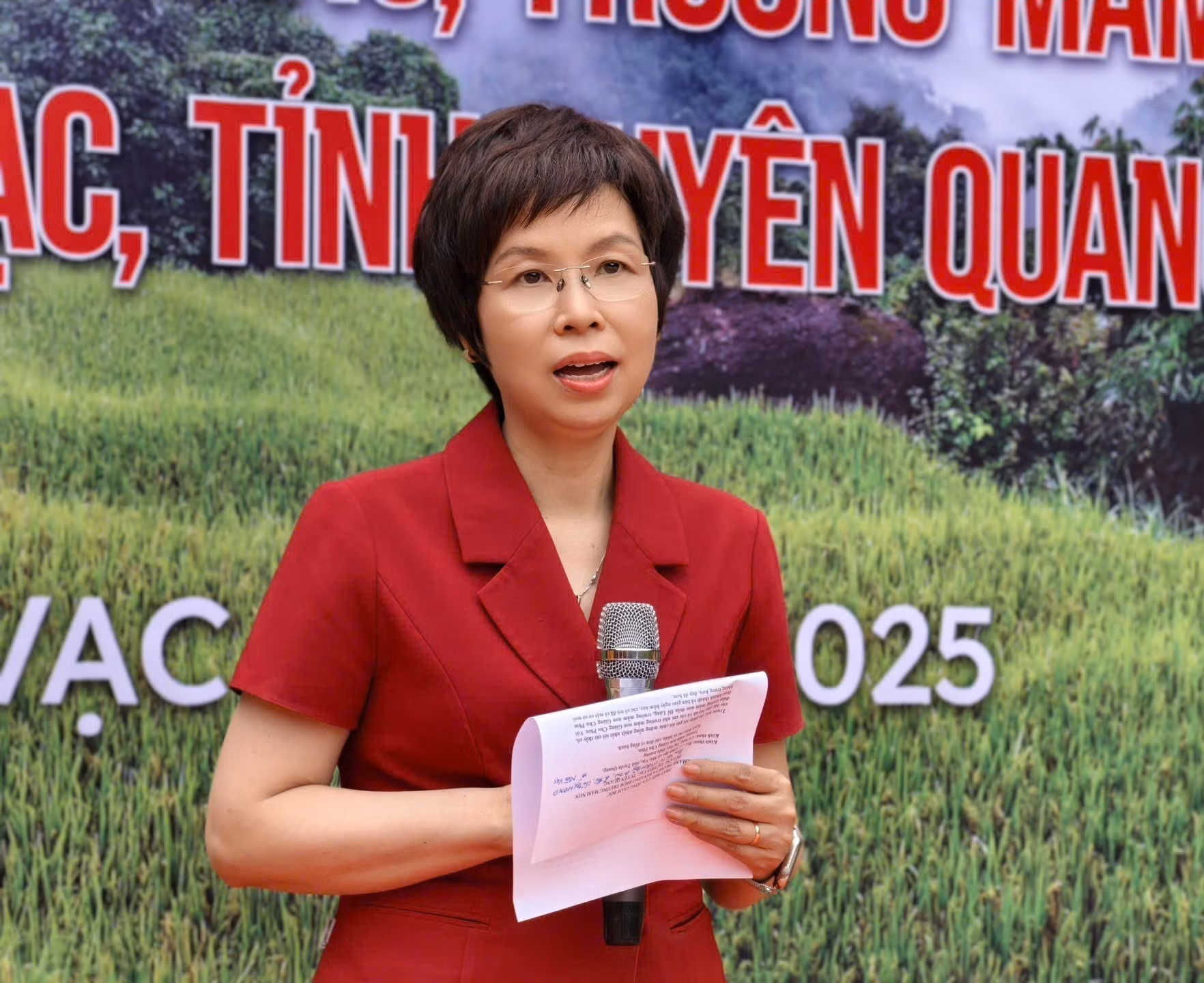 Bí thư Đảng ủy, Tổng Giám đốc TTXVN Vũ Việt Trang phát biểu tại lễ khánh thành.