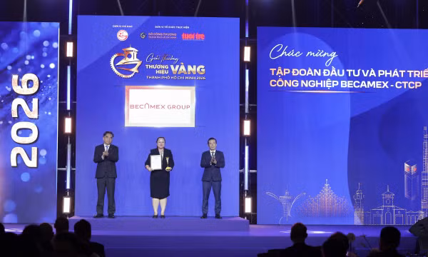Tập đoàn Becamex được vinh danh thương hiệu vàng Thành phố Hồ Chí Minh năm 2026 
