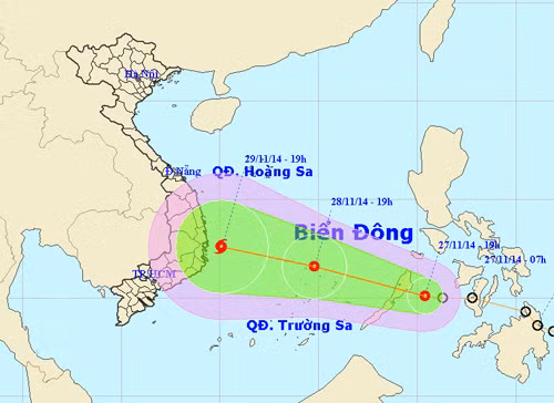 Áp thấp nhiệt đới vào đông nam Biển Đông ảnh 1
