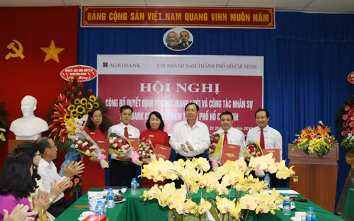 Agribank công bố mạng lưới và công tác nhân sự tại chi nhánh Nam Thành phố Hồ Chí Minh ảnh 1