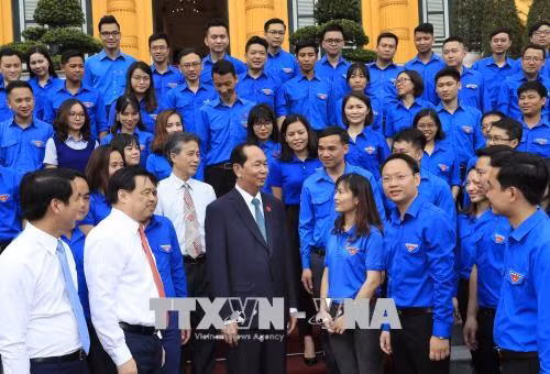 Chủ tịch nước Trần Đại Quang gặp mặt đại biểu thanh niên Khối các cơ quan Trung ương ảnh 3