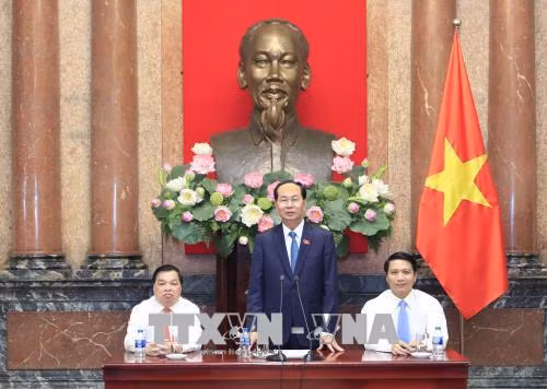 Chủ tịch nước Trần Đại Quang gặp mặt đại biểu thanh niên Khối các cơ quan Trung ương ảnh 1