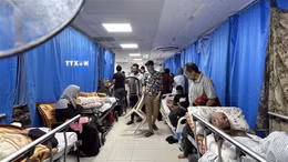 Bệnh nhân điều trị tại bệnh viện Al-Shifa ở Dải Gaza, ngày 10/11/2023. Ảnh: AFP/TTXVN