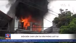 Điện Biên: Cháy lớn tại văn phòng luật sư, khói đen bốc cao hàng chục mét