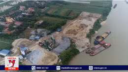 Bến bãi, trạm trộn bê tông trái phép hoành hành tại Hưng Yên