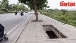 Hà Nội: Hàng loạt hố cáp quang mất nắp 'giăng bẫy' người đi đường