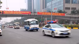 Hàng trăm cảnh sát cùng các phương tiện tổng duyệt phương án dẫn đoàn phục vụ Đại hội Đảng