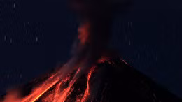 Núi lửa phun trào thắp sáng trời đêm Ecuador