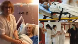 Y bác sĩ Tây Ban Nha xếp hàng vỗ tay mừng cụ bà 101 tuổi đánh bại COVID-19