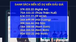 Tiếp tục đấu giá nhiều biển số xe vào ngày 21 và 22/9