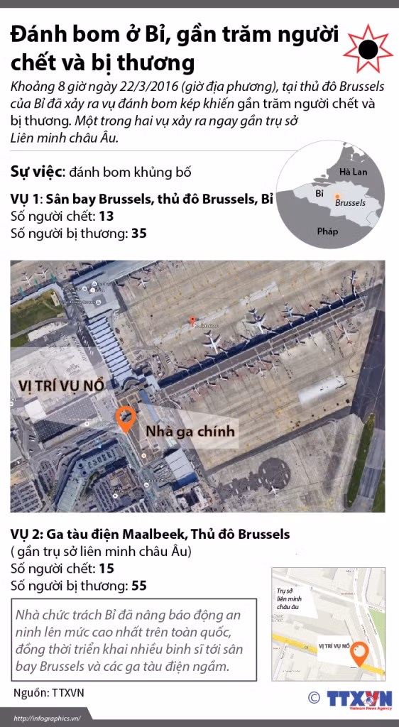 Đồ họa về vụ đánh bom đẫm máu ở Bỉ ảnh 1