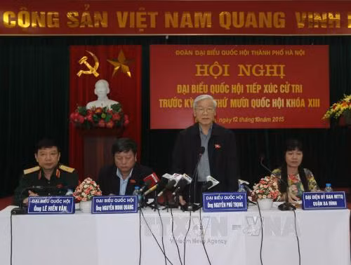 Tổng Bí thư Nguyễn Phú Trọng tiếp xúc cử tri Tây Hồ-Hà Nội ảnh 1