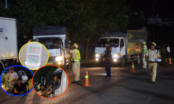CSGT TP Hồ Chí Minh phát hiện tài xế dương tính ma túy tại chợ Bình Điền.