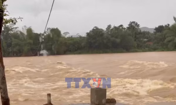 Lũ trên các sông tại Quảng Ngãi đang lên