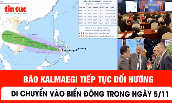 Bão KALMAEGI tiếp tục đổi hướng, di chuyển vào Biển Đông trong ngày 5/11