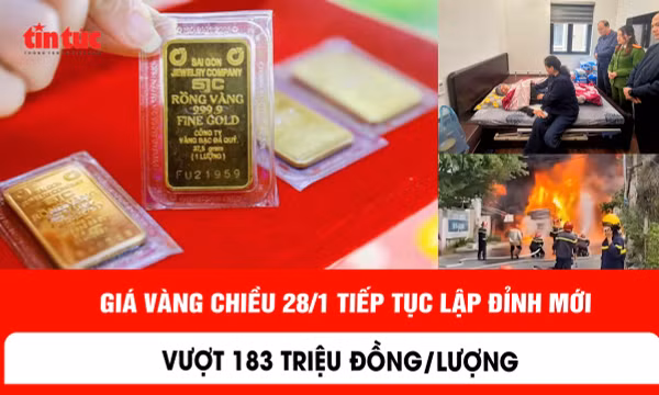 Giá vàng chiều 28/1 tiếp tục lập đỉnh mới, vượt 183 triệu đồng/lượng