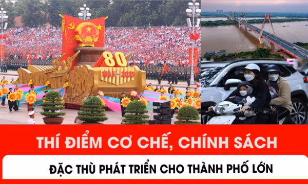 Thí điểm cơ chế, chính sách đặc thù phát triển 3 thành phố lớn