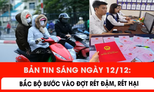 Bản tin sáng ngày 12/12: Bắc Bộ bước vào đợt rét đậm, rét hại