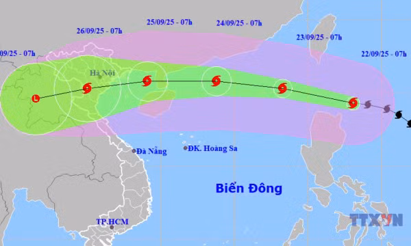 Bão số 9 giật trên cấp 17, tâm bão là khu vực Quảng Ninh - Hưng Yên