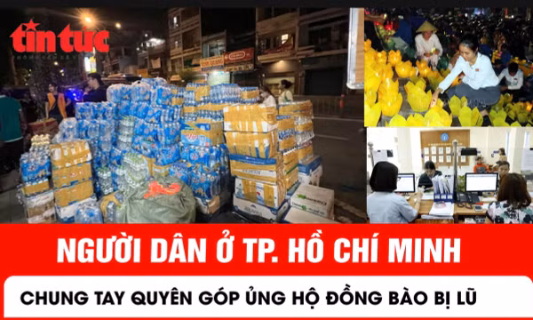 Người dân TP Hồ Chí Minh chung tay quyên góp ủng hộ đồng bào bị bão lũ