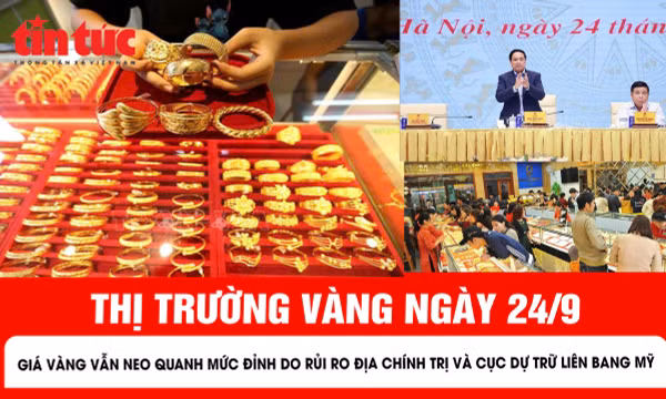 Giá vàng vẫn neo quanh mức đỉnh do rủi ro địa chính trị và Fed