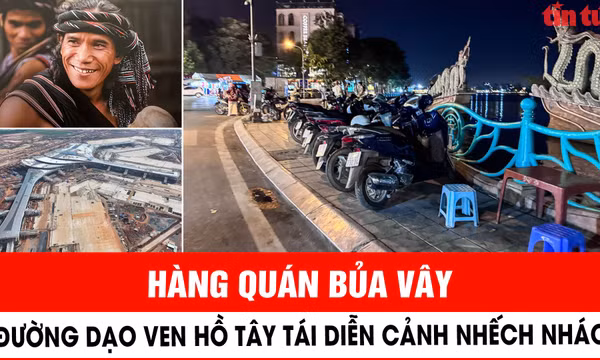 Hàng quán bủa vây, đường dạo ven hồ Tây tái diễn cảnh nhếch nhác