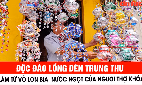 Độc đáo lồng đèn Trung thu làm từ vỏ lon bia, nước ngọt của người thợ khóa