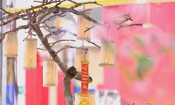 Độc đáo đèn đu đủ đón xuân 