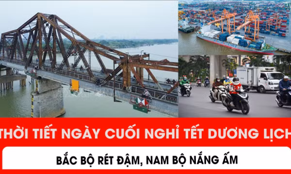 Thời tiết ngày cuối nghỉ Tết Dương lịch 2026: Bắc Bộ rét đậm, Nam Bộ nắng ấm
