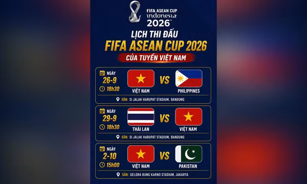 Công bố lịch thi đấu FIFA ASEAN Cup, đội tuyển Việt Nam tái ngộ Thái Lan