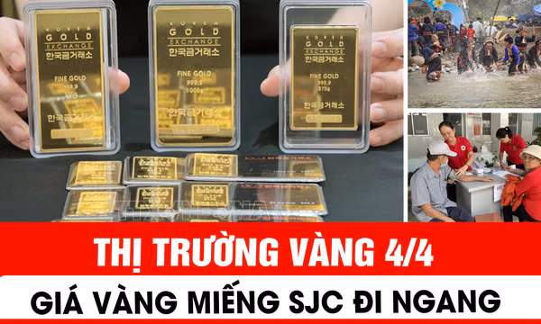 Thị trường vàng 4/4: Giá vàng miếng SJC đi ngang