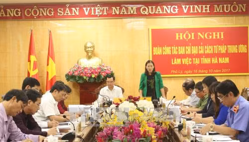 Ban Chỉ đạo cải cách tư pháp Trung ương làm việc tại Hà Nam ảnh 1
