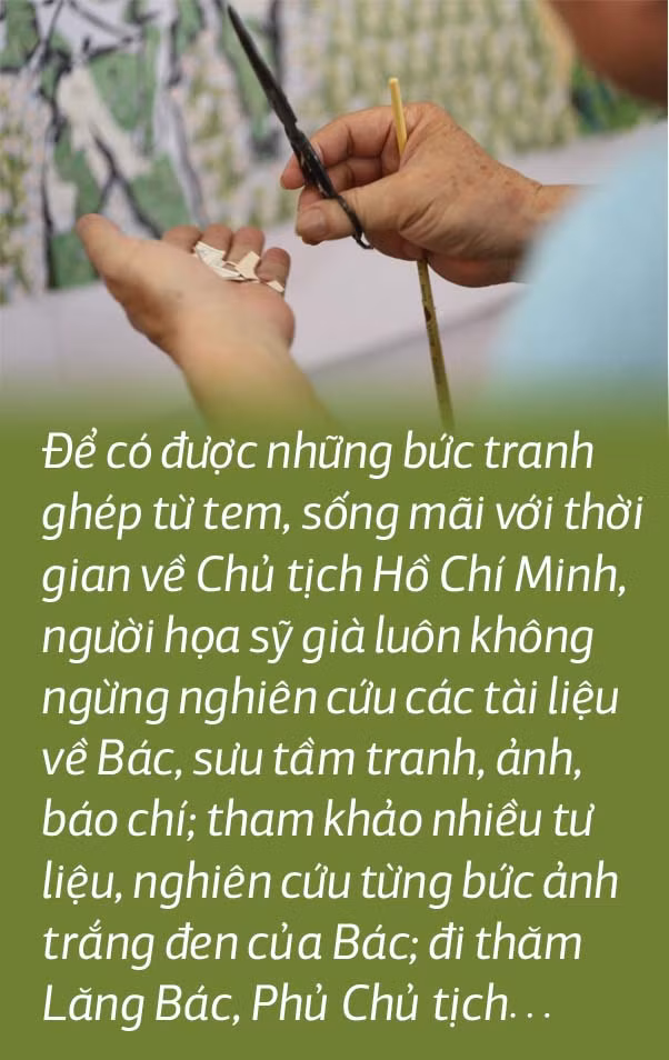 Người họa sĩ sở hữu 500 bức ảnh Bác Hồ được ghép từ những con tem ảnh 2