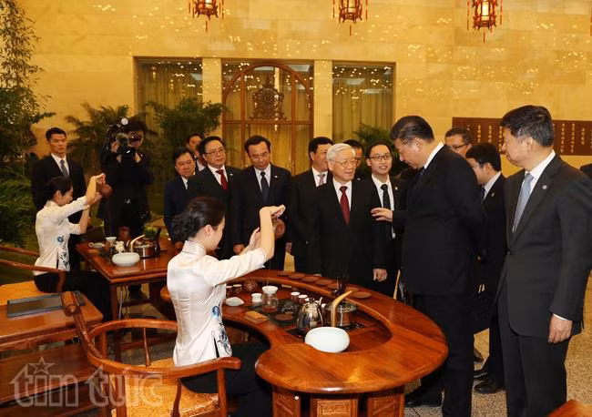 Tổng Bí thư, Chủ tịch Trung Quốc mời Tổng Bí thư Nguyễn Phú Trọng tiệc trà ảnh 5