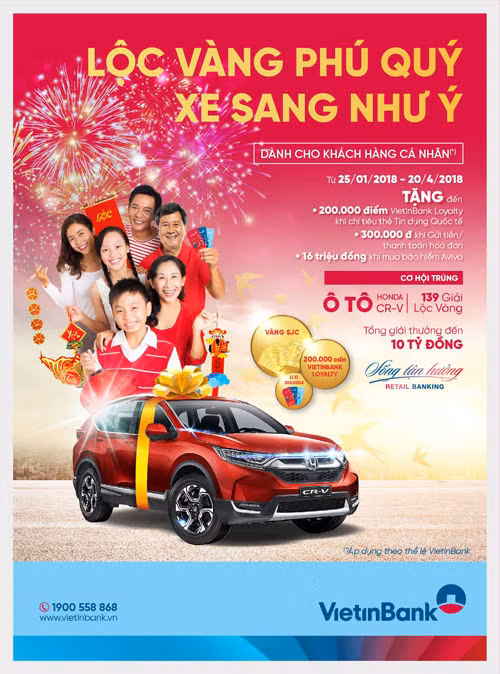 Cơ hội trúng ô tô Honda CR-V và 139 giải Lộc vàng cùng VietinBank ảnh 1