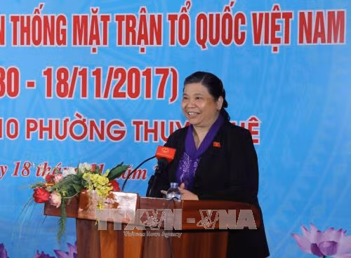 Phó Chủ tịch thường trực Quốc hội Tòng Thị Phóng dự Ngày hội Đại đoàn kết toàn dân tộc ảnh 1