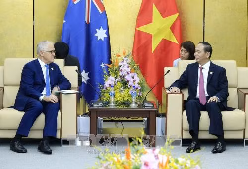 APEC 2017: Chủ tịch nước Trần Đại Quang gặp song phương Thủ tướng Australia ảnh 1