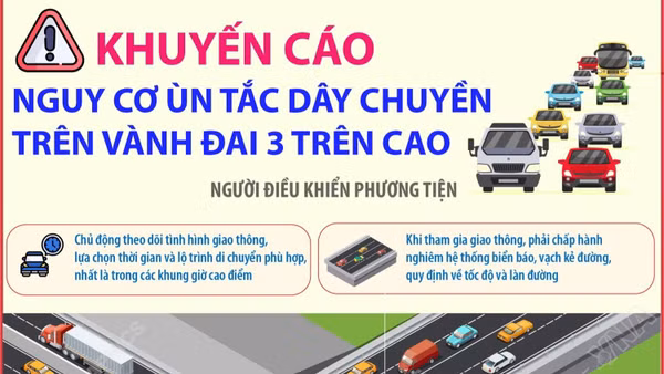 Khuyến cáo nguy cơ ùn tắc dây chuyền trên Vành đai 3 trên cao