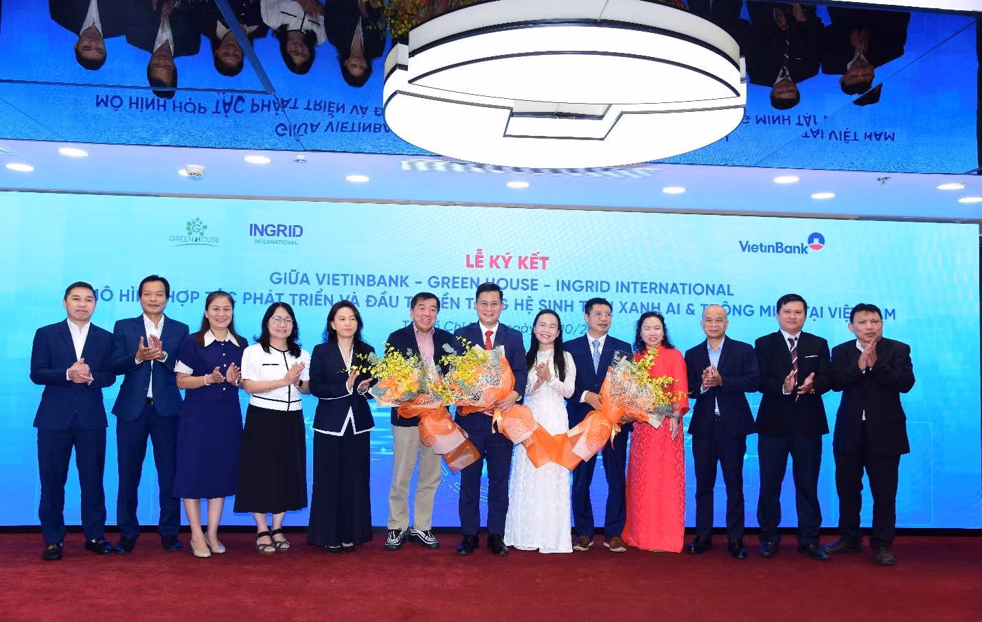 Lễ ký kết giữa VietinBank, GreenHouse và Ingrid International diễn ra thành công tốt đẹp.