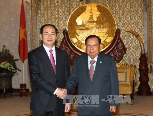 Chủ tịch nước Trần Đại Quang hội đàm với TBT, Chủ tịch nước Lào ảnh 2