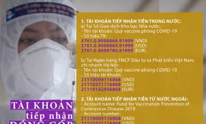 Tài khoản tiếp nhận quỹ vaccine phòng COVID-19