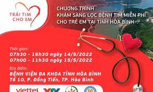 Hơn 900 trẻ em tỉnh Hòa Bình được khám sàng lọc bệnh tim miễn phí