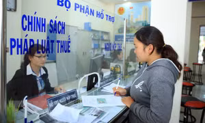 Người nộp thuế đươc hỗ trợ tư vấn, giải đáp chính sách thuế tại Chi cục thuế thành phố Đà Lạt. Ảnh: Hoàng Hùng - TTXVN