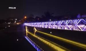 70 năm Chiến thắng Điện Biên Phủ: Bàn giao Hệ thống chiếu sáng cầu Mường Thanh